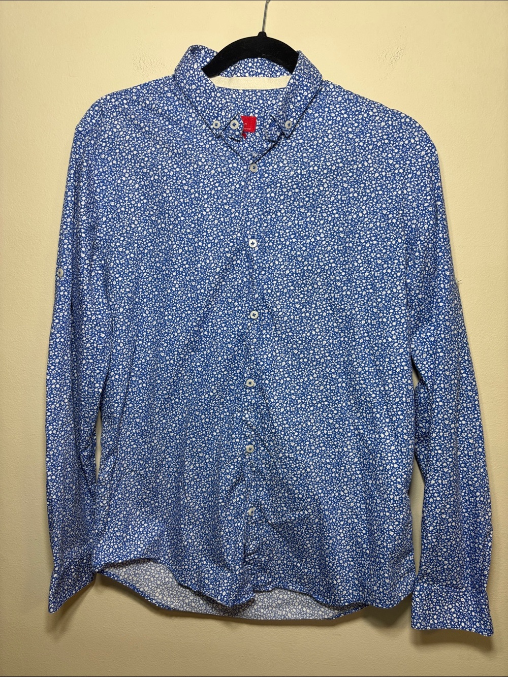 Zara Men’s Blue Floral Button-Down Shirt